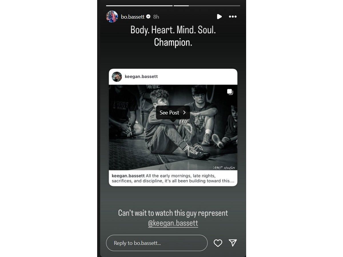 Bassett's Instagram story